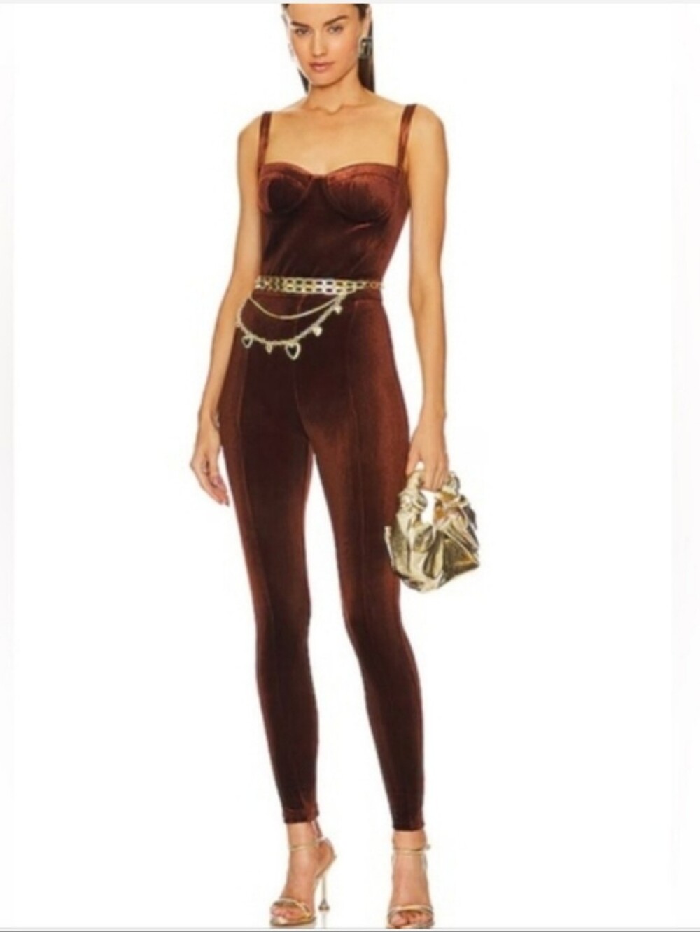 The New Arrivals Fonda Le Fumoir Velvet Bustier Jumpsuit 34(FR) 0-2(US)